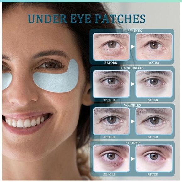 New! Under Eye Patches for Dark Circles, Eye Mask Gel - Reduce Puffiness & Lines - Picture 3 of 9